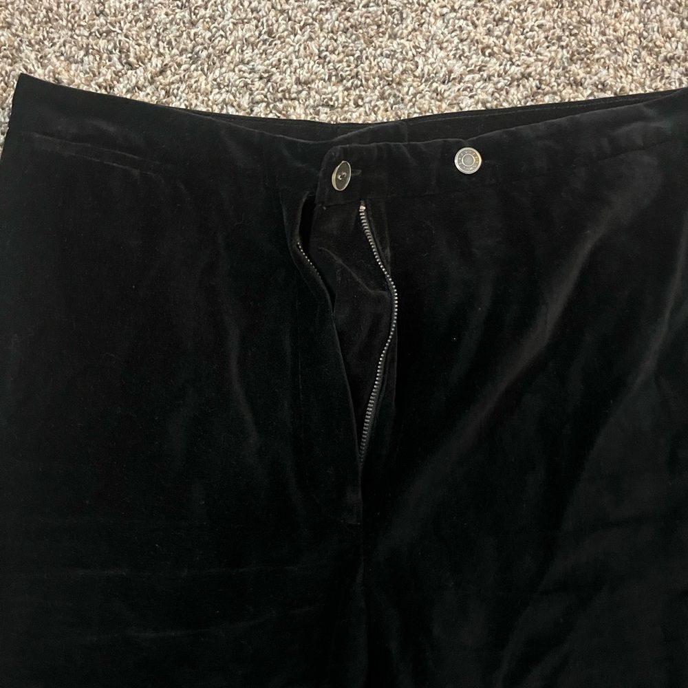 🖤 Crazy Horse by Liz Claiborne Women’s Black Velvet Pants – Size 12 - Picture 2 of 10